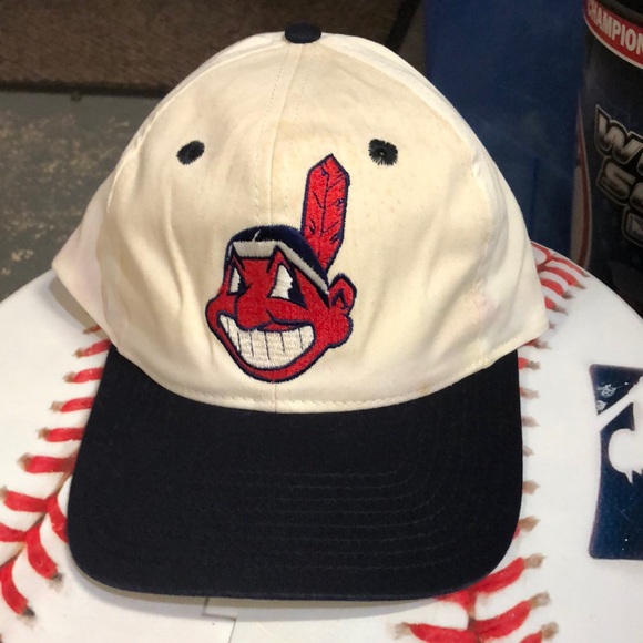 twins enterprise Other - Cleveland Indians MLB Twins Enterprise Men’s White SnapBack Vintage Chief Wahoo
